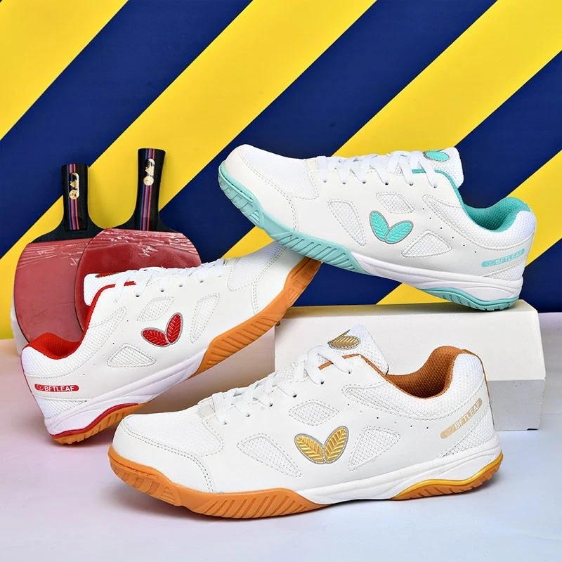 蝴蝶叶专业乒乓球鞋男鞋女鞋儿童牛筋底超轻透气网面羽毛球运动鞋