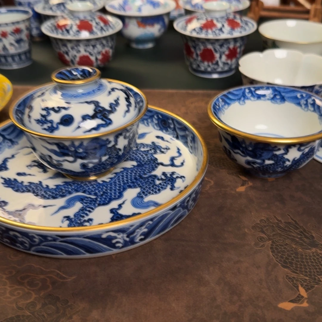 J***O纯手工手绘陶瓷茶具三件