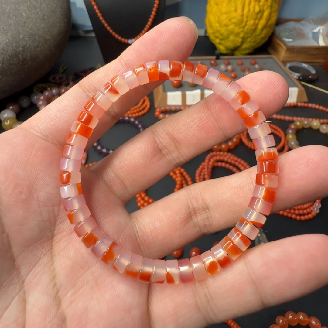 南红玛瑙未镶嵌单圈卡6冰飘锦鲤