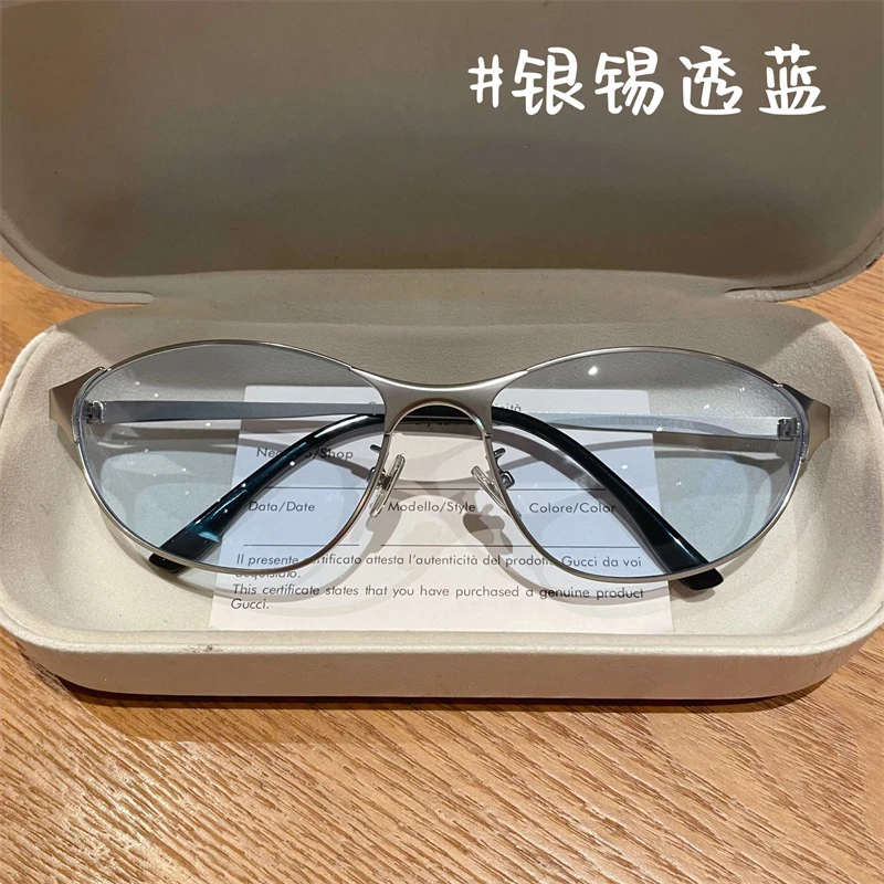 复古老钱风时尚墨镜男银框配近视太阳镜女猫眼素颜神器高级感防晒
