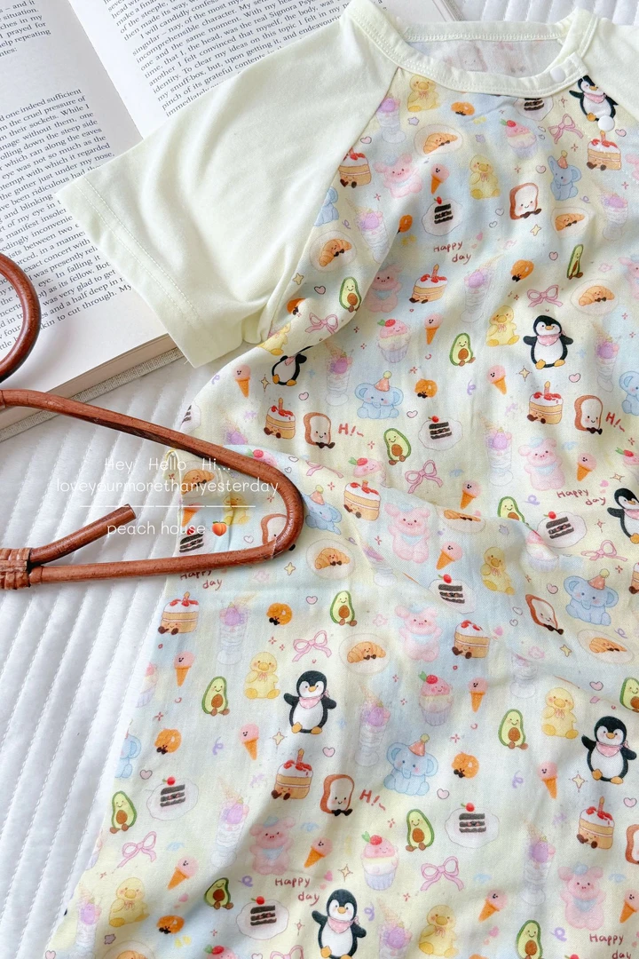 【动物乐园】夏日必备婴童婴幼儿一粒扣白色ol睡袋睡衣婴儿宝宝纯棉