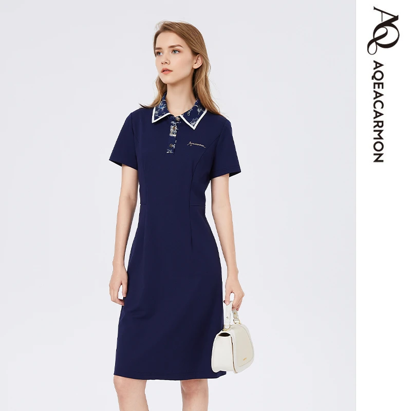 【粉丝专属】雅格上美 夏季百搭女士POLO领连衣裙 A25CF69J21