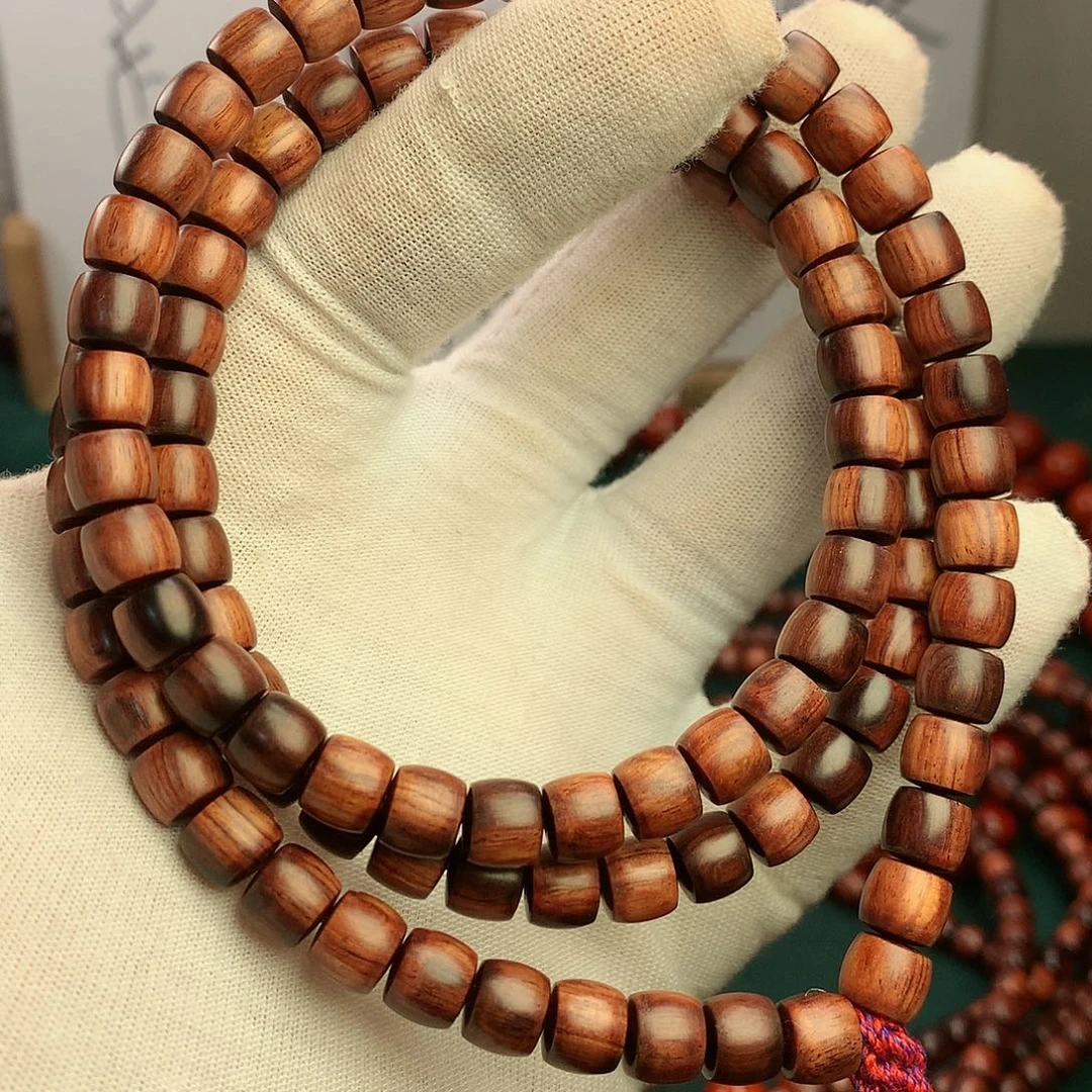 黄花梨/降香黄檀手串/手链78直切海南黄花梨紫油梨无胶无蜡