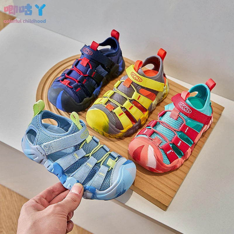 男女童防滑溯溪鞋2025夏季新款防撞包头儿童凉鞋耐磨软底运动鞋潮