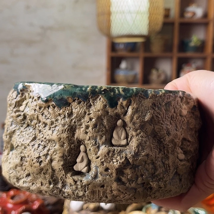 昔***年陶艺柿子香插摆件文创品茶洗123333333333222222