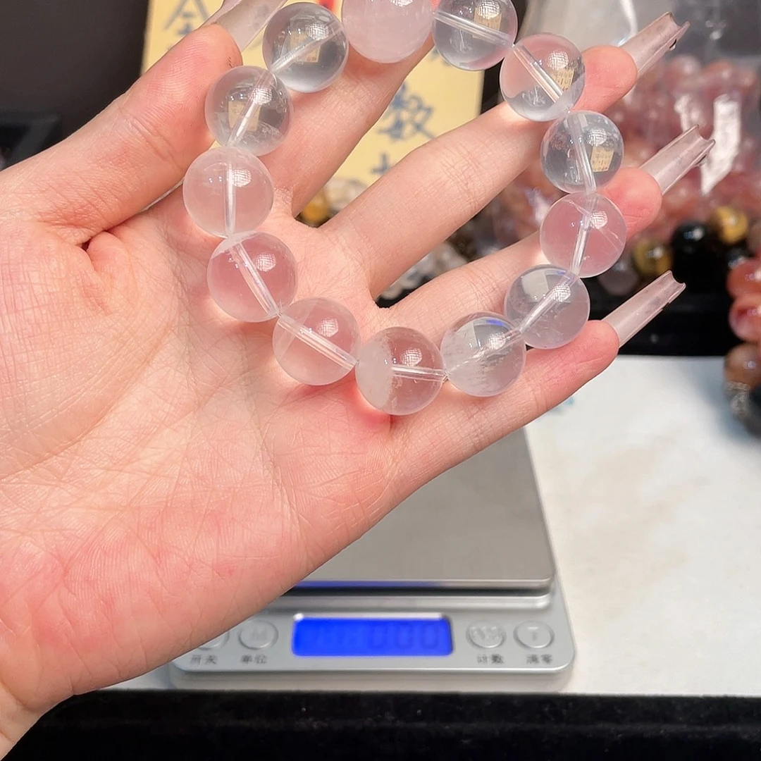 水晶未镶嵌手链粉