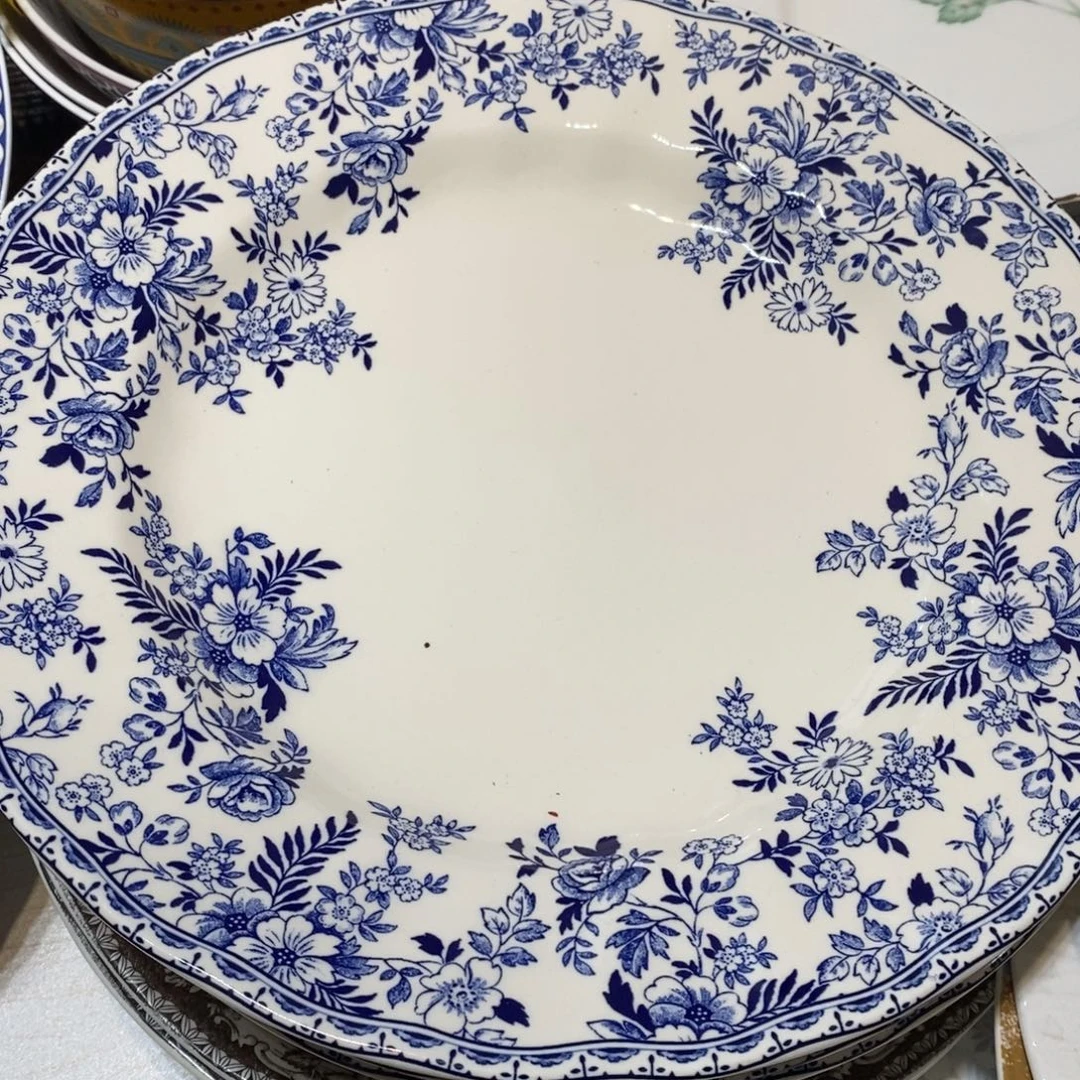 瓷微瑕青花10平大盘