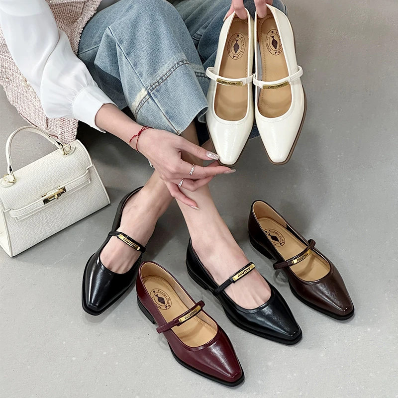 昔子1111新款单鞋软底软面浅口超仙女风格时尚女鞋低帮鞋玛丽珍鞋