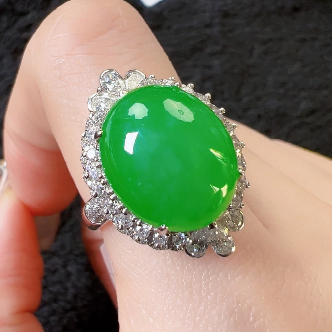 翡翠戒指18K金镶嵌【福利款】签收后24小时鉴赏期