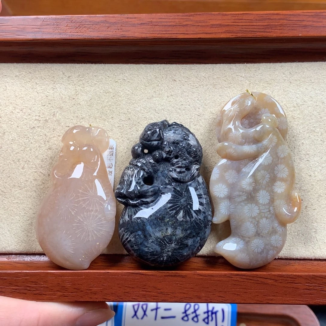 未镶嵌双十二88折漏528/个，可挑。20硅化珊瑚（珊瑚玉）