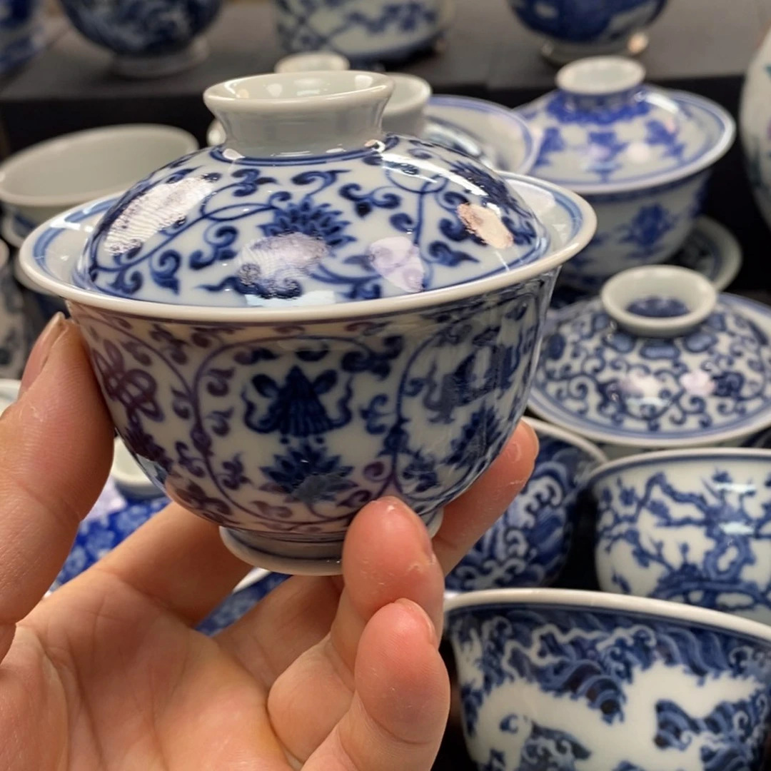 阿****者景德镇柴窑元宝盖碗