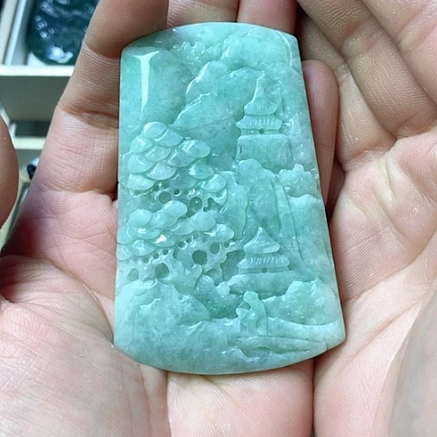翡翠颈饰未镶嵌?天然缅甸翡翠a货