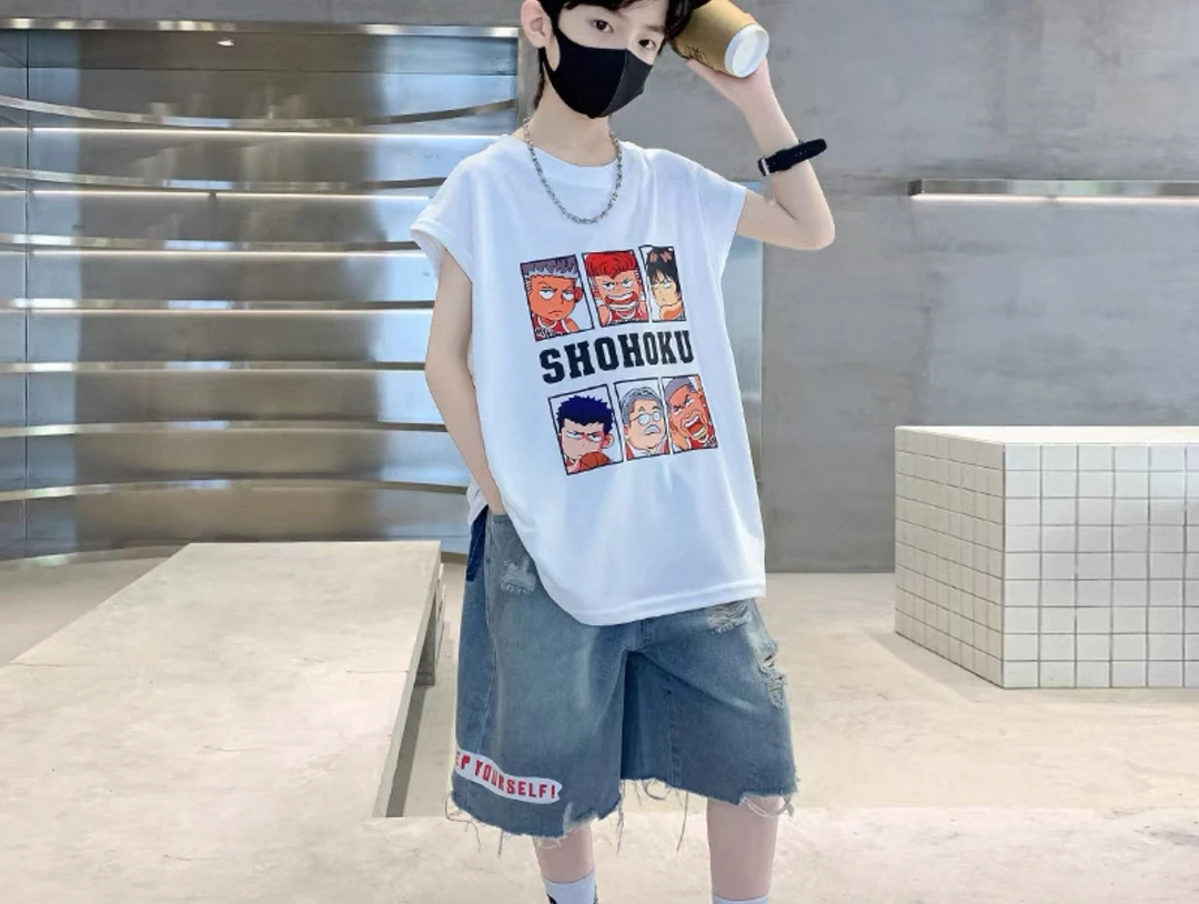 3939洋气时髦休闲百搭个性夏季男女童破洞牛仔短裤