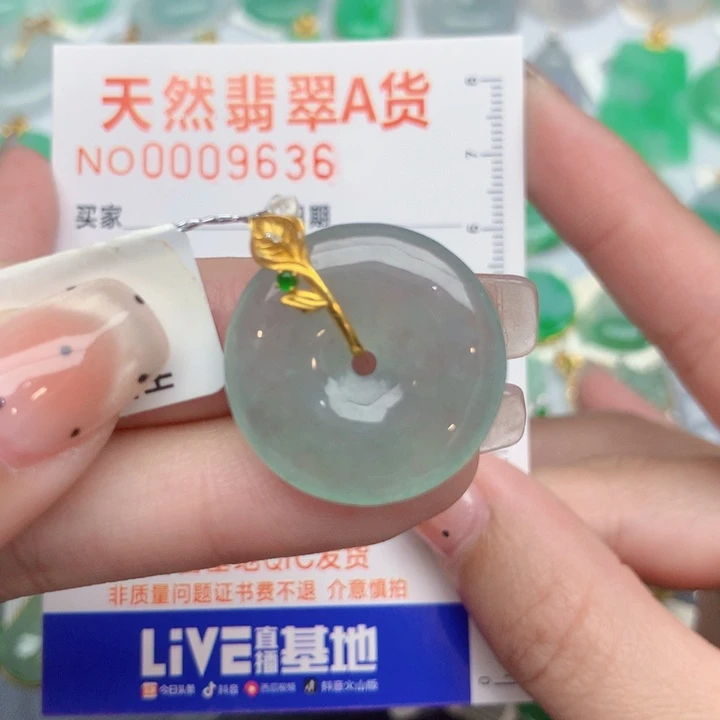 翡翠18K金镶嵌颈饰扣