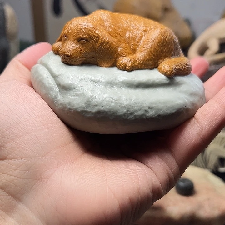 东北石松花石摆件