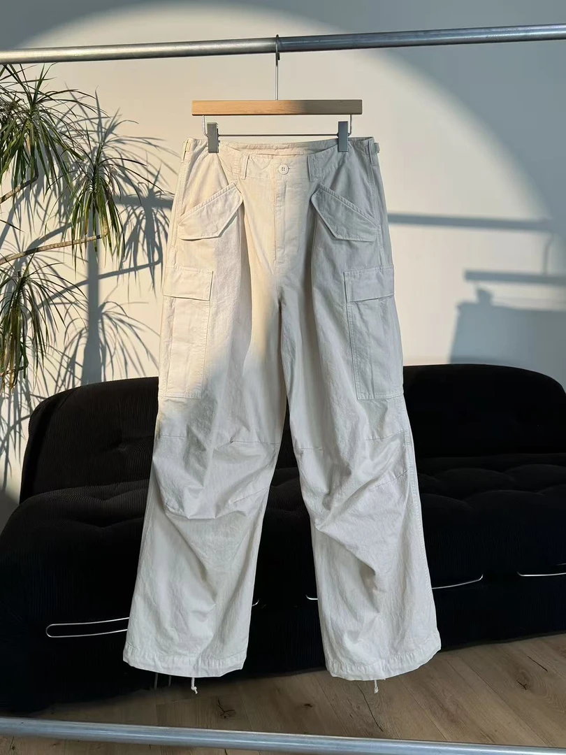 早秋男士运动白色直筒工装裤R13工装裤 77061
