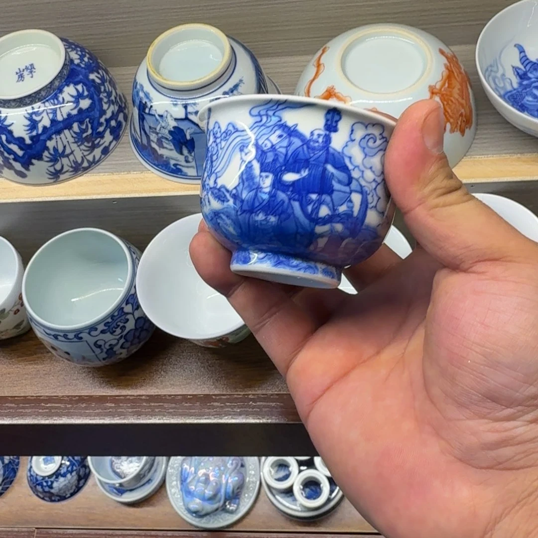 徐***闹陶杯子景德镇全手工手绘陶瓷