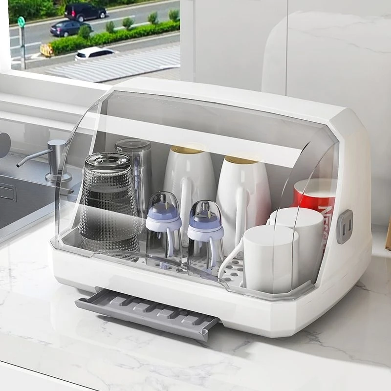 桌面杯子收纳置物架水杯收纳盒防尘玻璃杯茶杯托盘沥水杯架子杯架