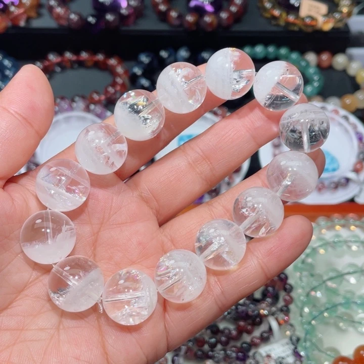 水晶手链未镶嵌幽灵手链，晶体通透