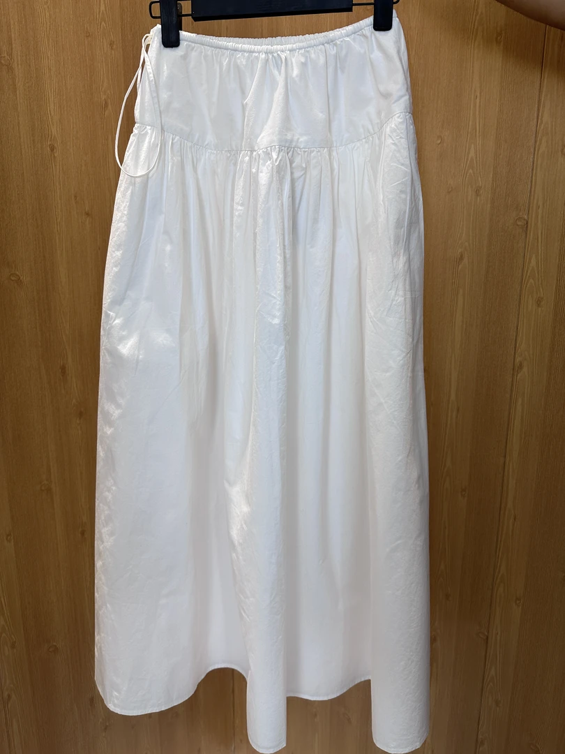 半身裙白色百搭夏季休闲气质时尚简约百褶半身裙KZ015