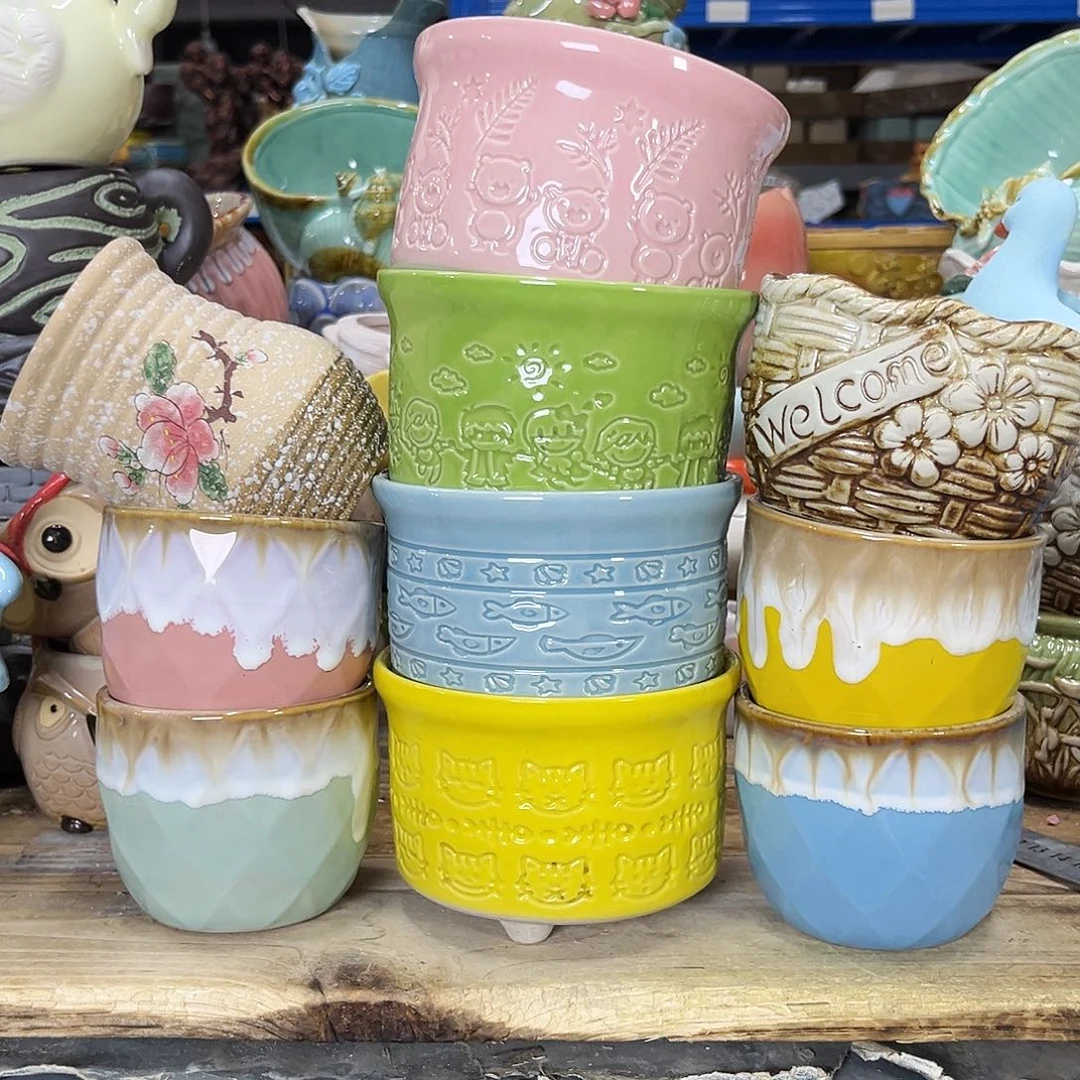 陶瓷花盆特价上新口8-12厘米