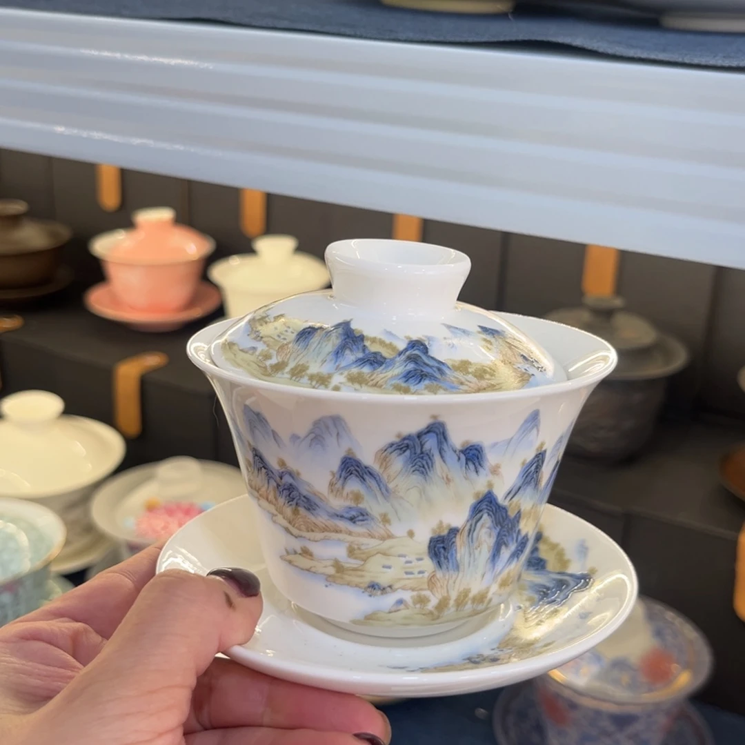 陶景德陶瓷盖碗茶具