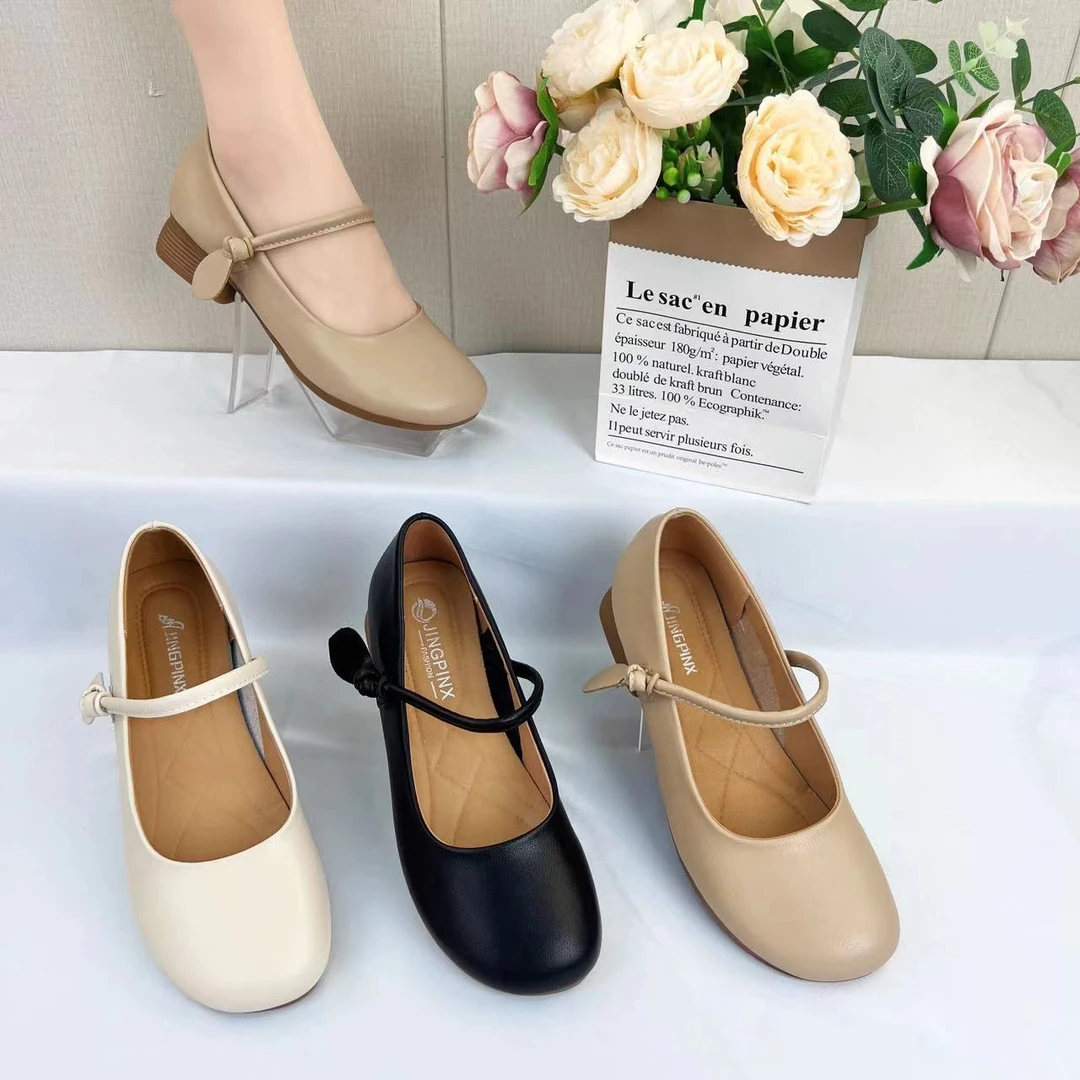 【正品】真皮女鞋皮鞋妈妈鞋软底舒适单鞋浅口夏季新款圆头休闲低跟