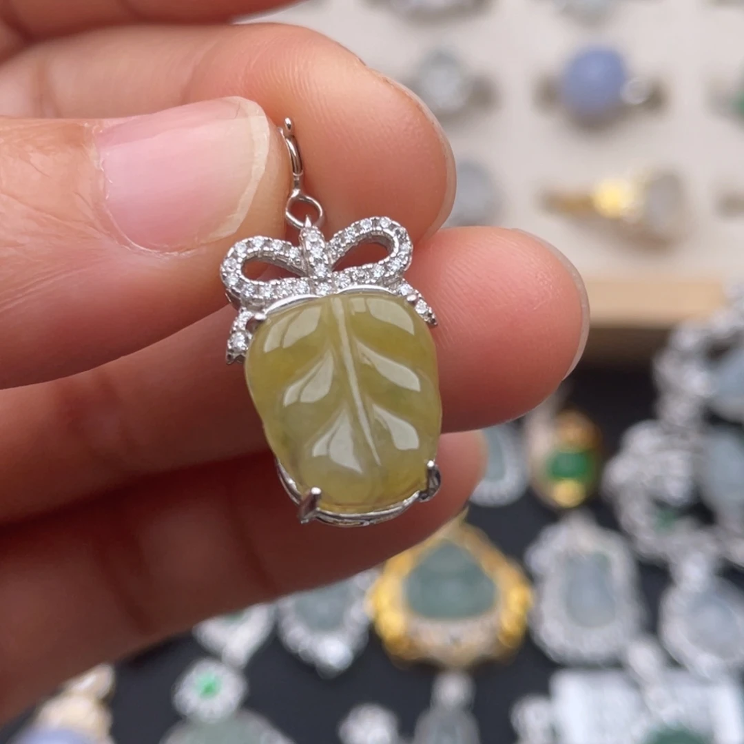 翡翠银S925镶嵌吊坠(不含链)