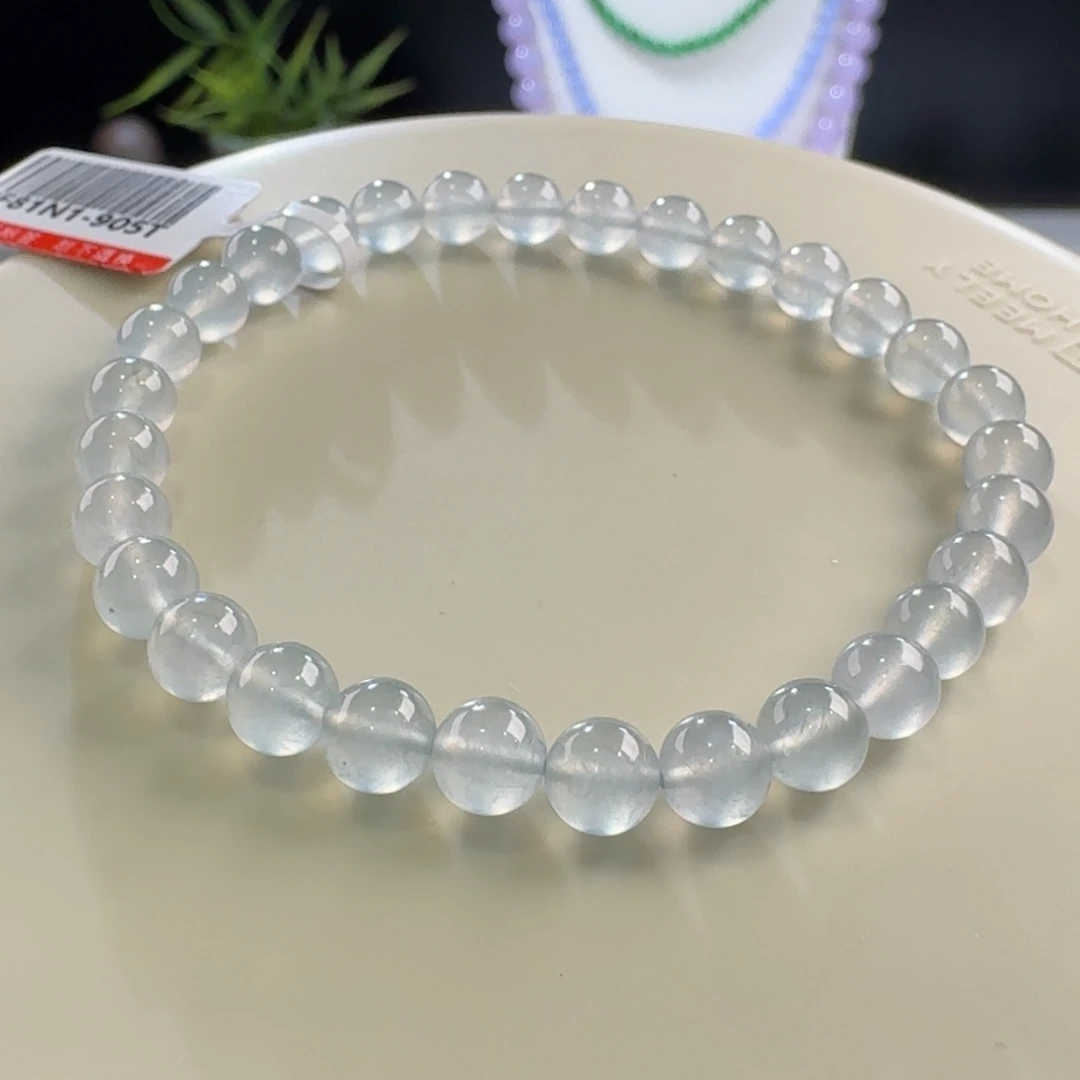 翡翠手链未镶嵌冰蓝钢单圈