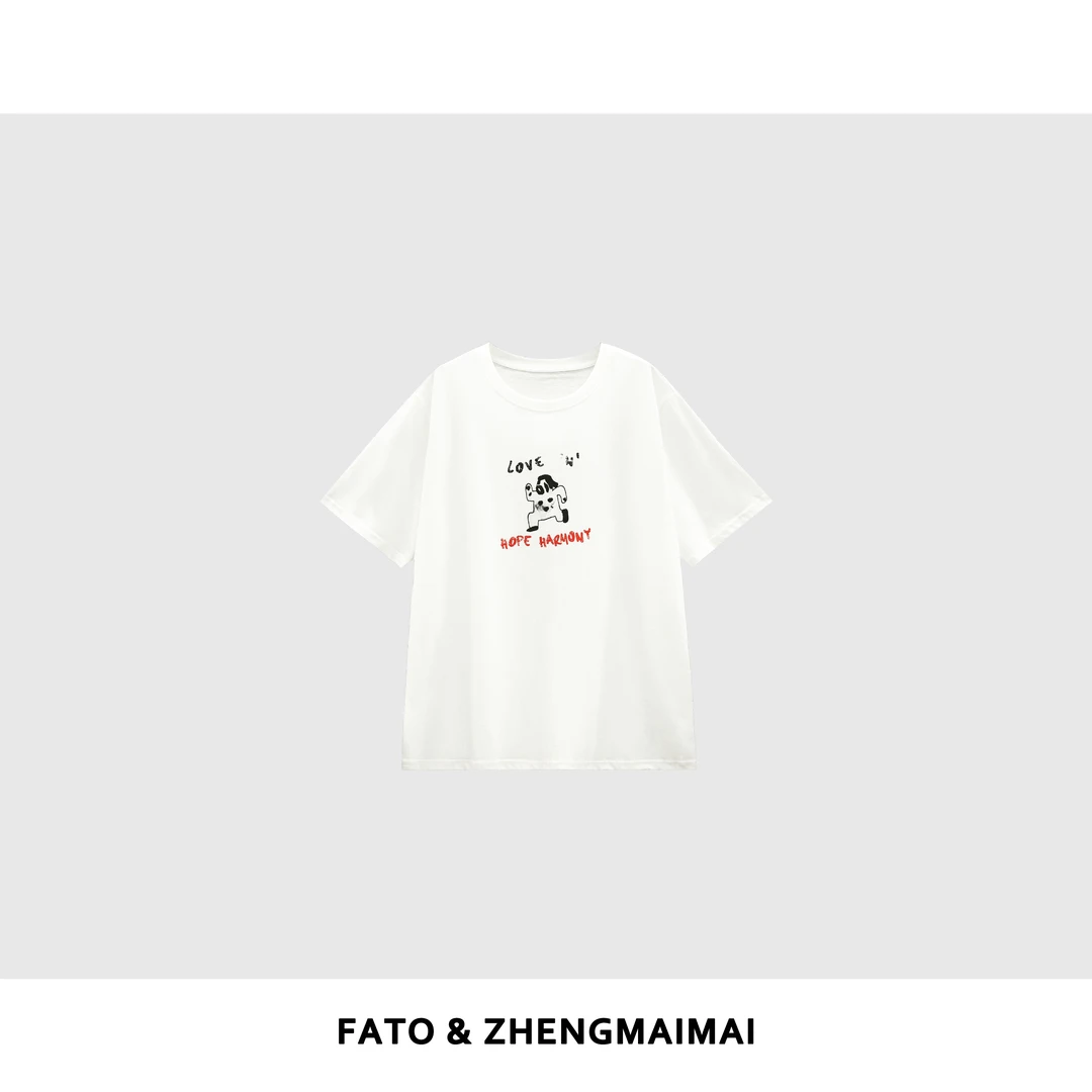 fattonny郑买买【机器人t恤】夏季新款休闲百搭简约短袖 XM50517T1