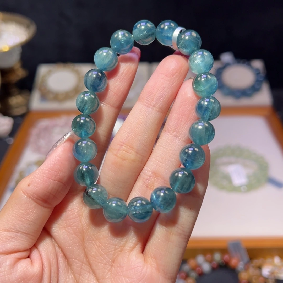水晶手串未镶嵌p****p天花板玉化蓝晶石