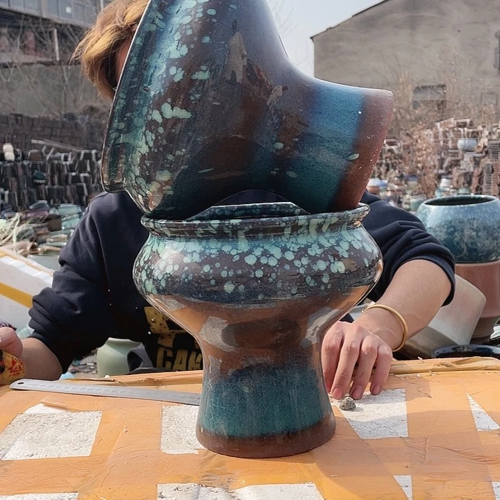 无铅玻璃宜兴紫砂花盆