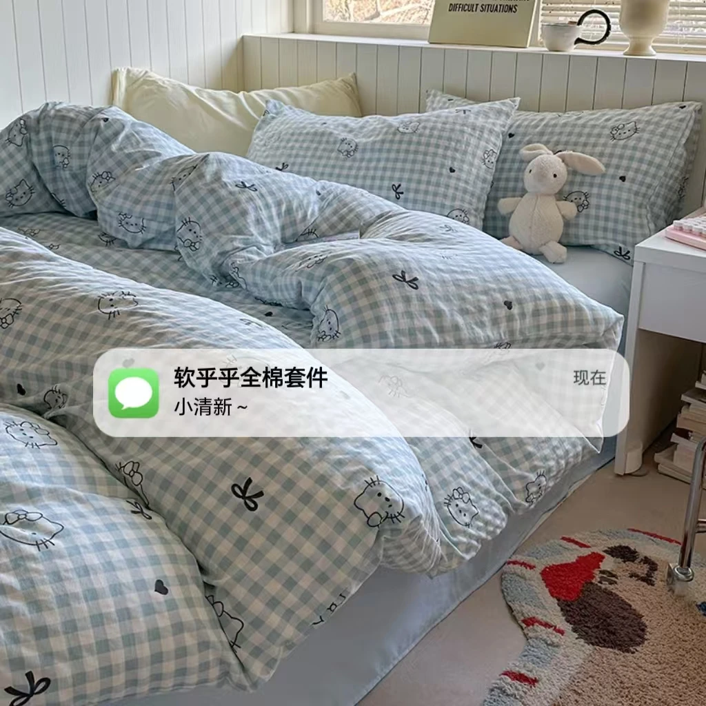 亲肤软乎乎时尚印花水洗棉三件套四件套