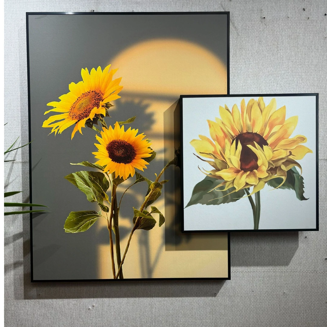 光影向日葵餐厅卧室挂画2025新款现代简约风格022