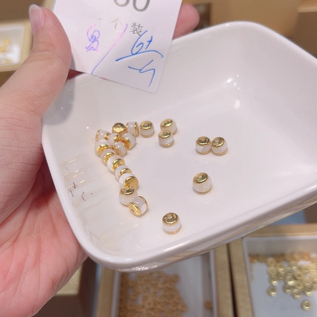 水晶珠宝半成品银S925镀金镶嵌60 。