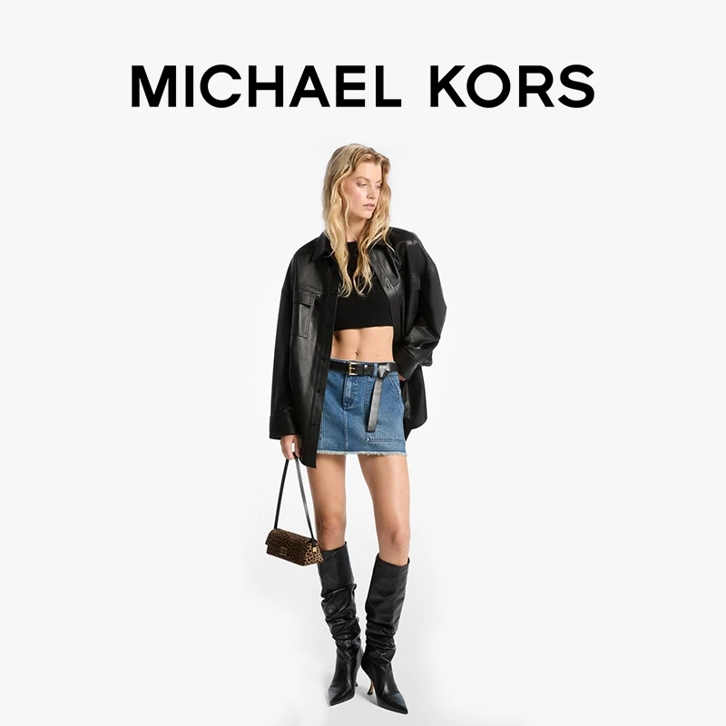 【杨紫同款】MICHAEL KORS MK 女士磨毛边棉质丹宁牛仔半身裙短裙