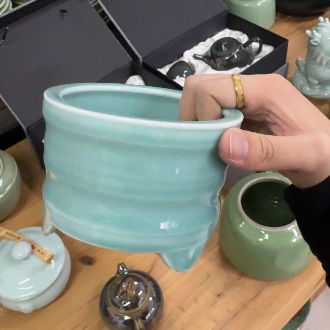 龙泉青瓷茶具微瑕7349