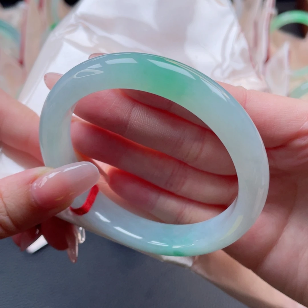 未镶嵌手镯翡翠59.8双耳挂翠 一生富贵 寓意感十足2号