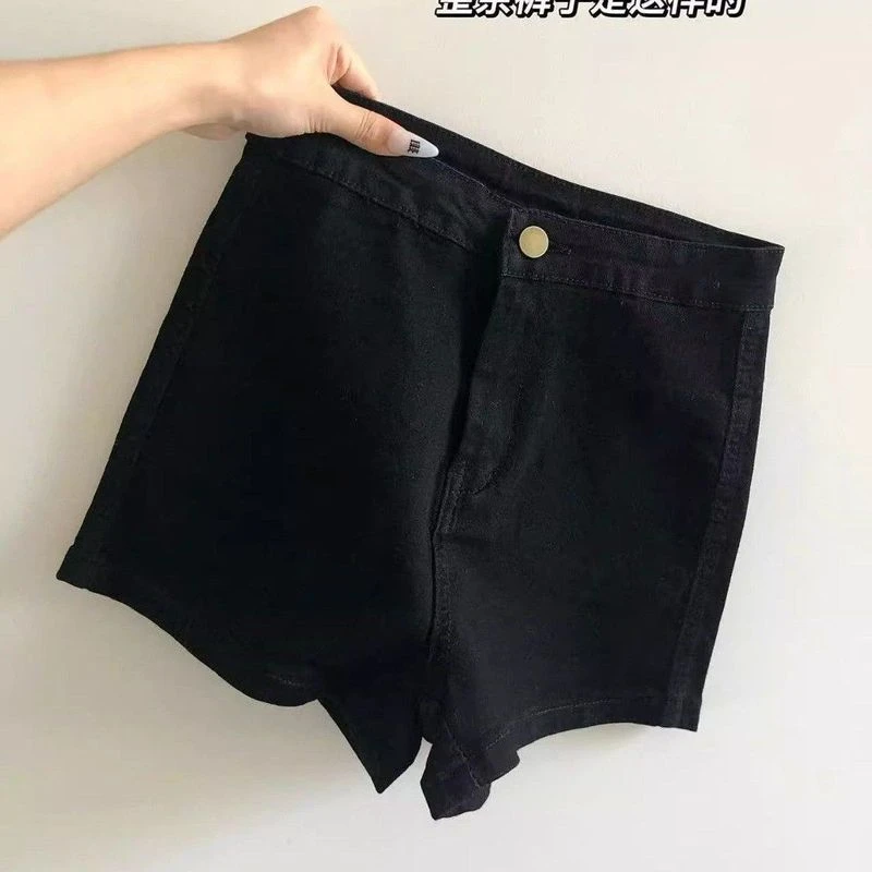 辣妹牛仔短裤女ins夏季2025新款高腰显瘦黑裤子紧身微弹包臀热裤