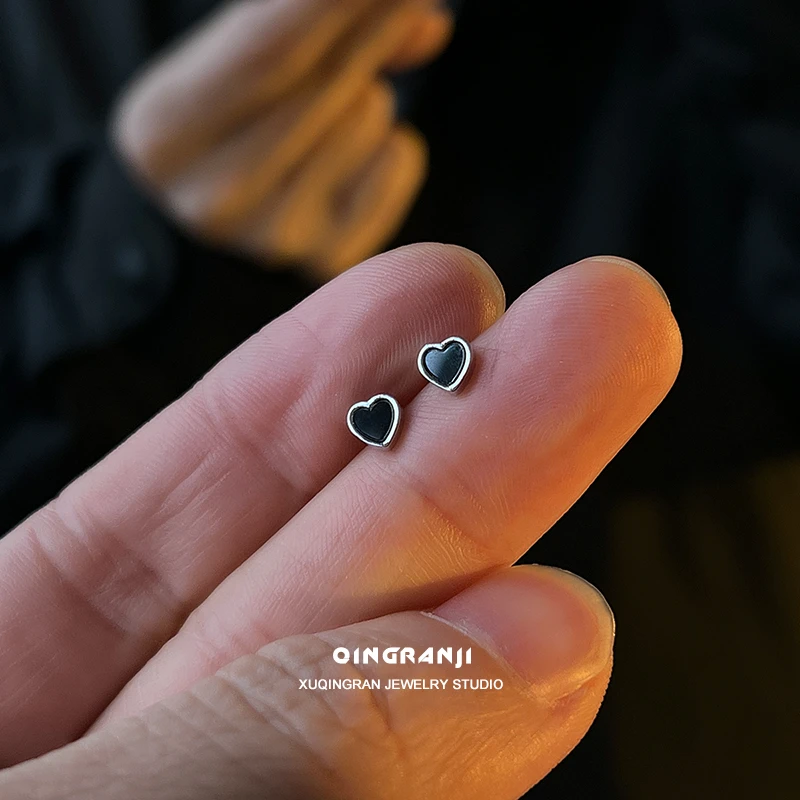 铜合金耳饰 【Just Ash】小爱心耳钉男款痞帅单只高级感潮男生礼物