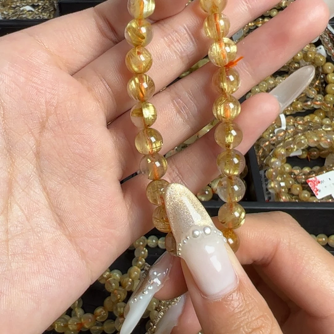未镶嵌手链水晶天然金发晶