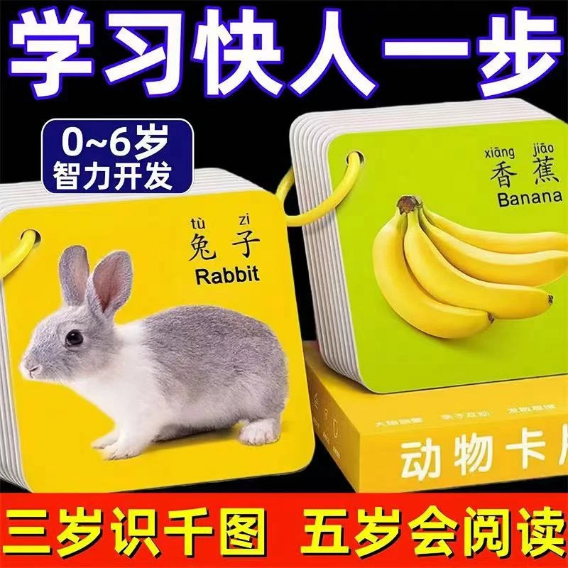 【9·8到手5本】宝宝认知卡片0-3岁看图识认物早教创意玩具卡片