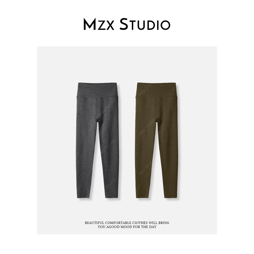 MZX秋季羊毛天丝运动裸感百搭瑜伽裤秋冬九分打底裤KZ10568-Z