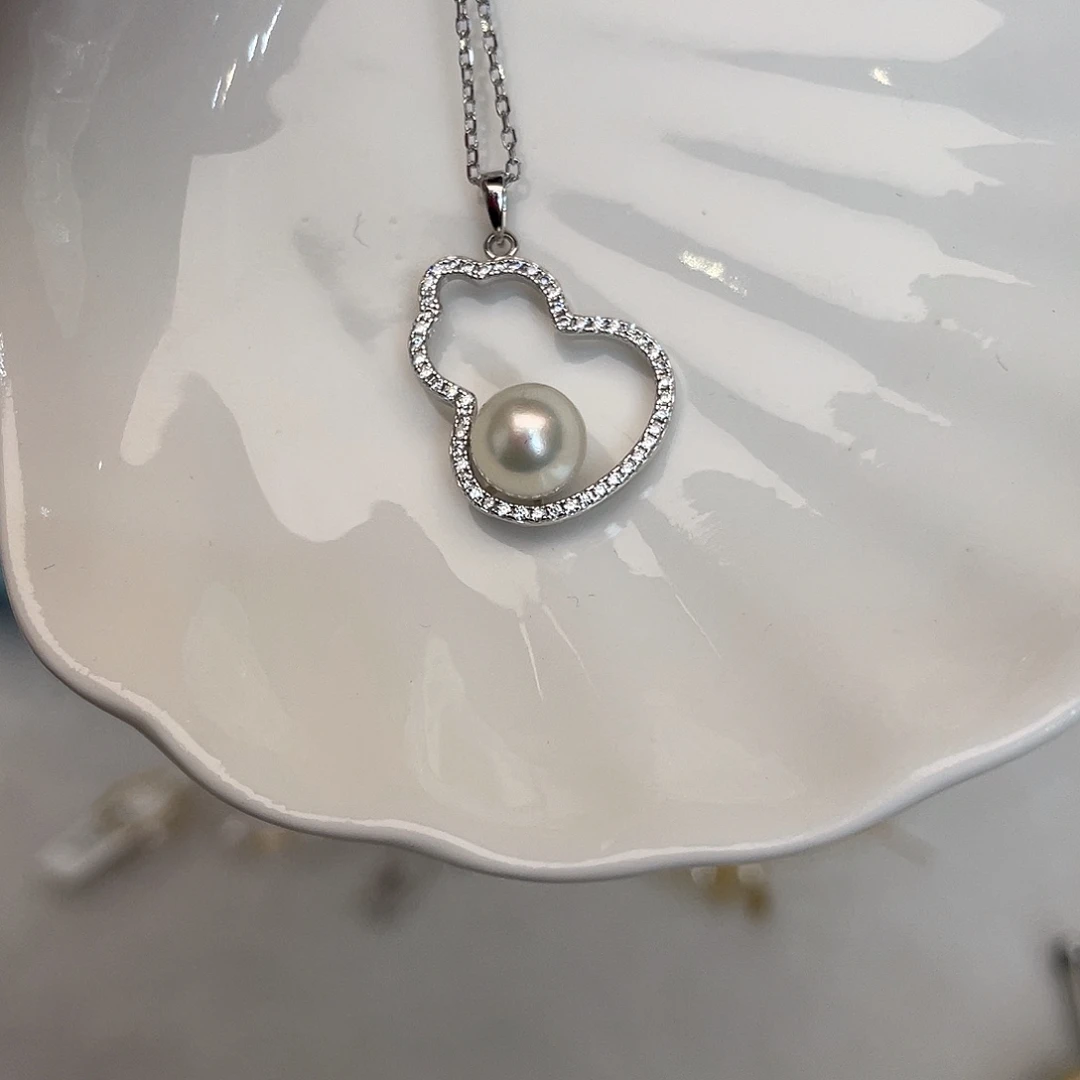 银S925镶嵌海水珍珠颈饰