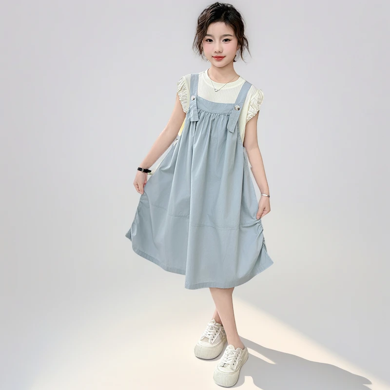 女童套装夏季新款初中背带裙T恤夏装少女夏季时尚两件套休闲裙子
