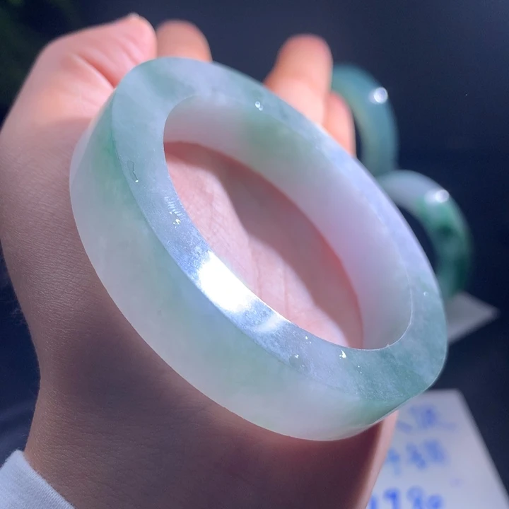 未镶嵌翡翠定制翡翠天青色的烟雨55-59