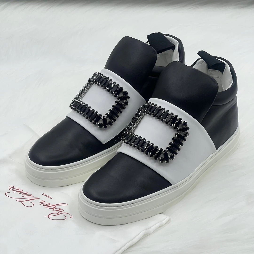 99新 Roger Vivier/罗杰·维威耶 黑白拼休闲鞋 36码 公价1w zy010