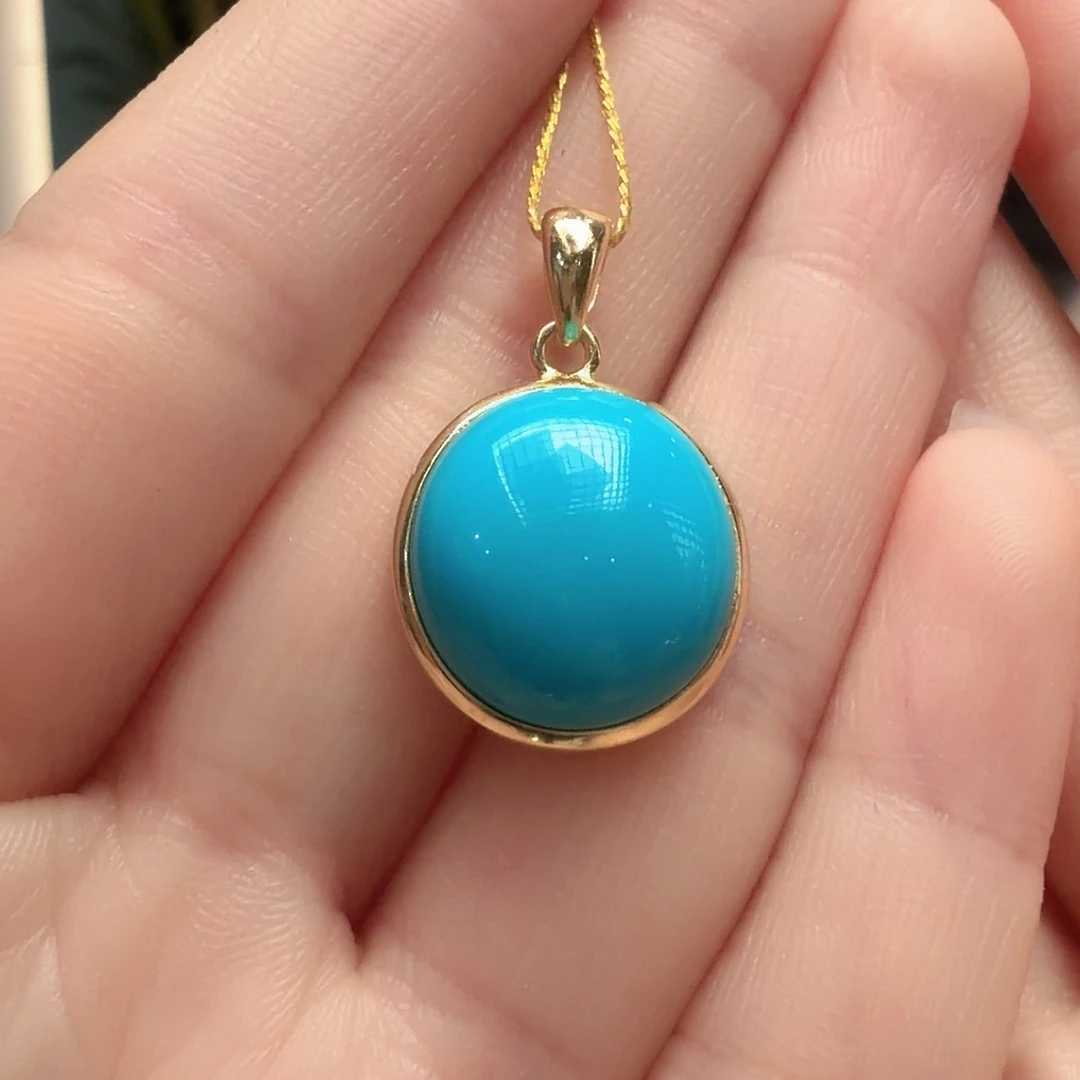 绿松石银S925镶嵌颈饰