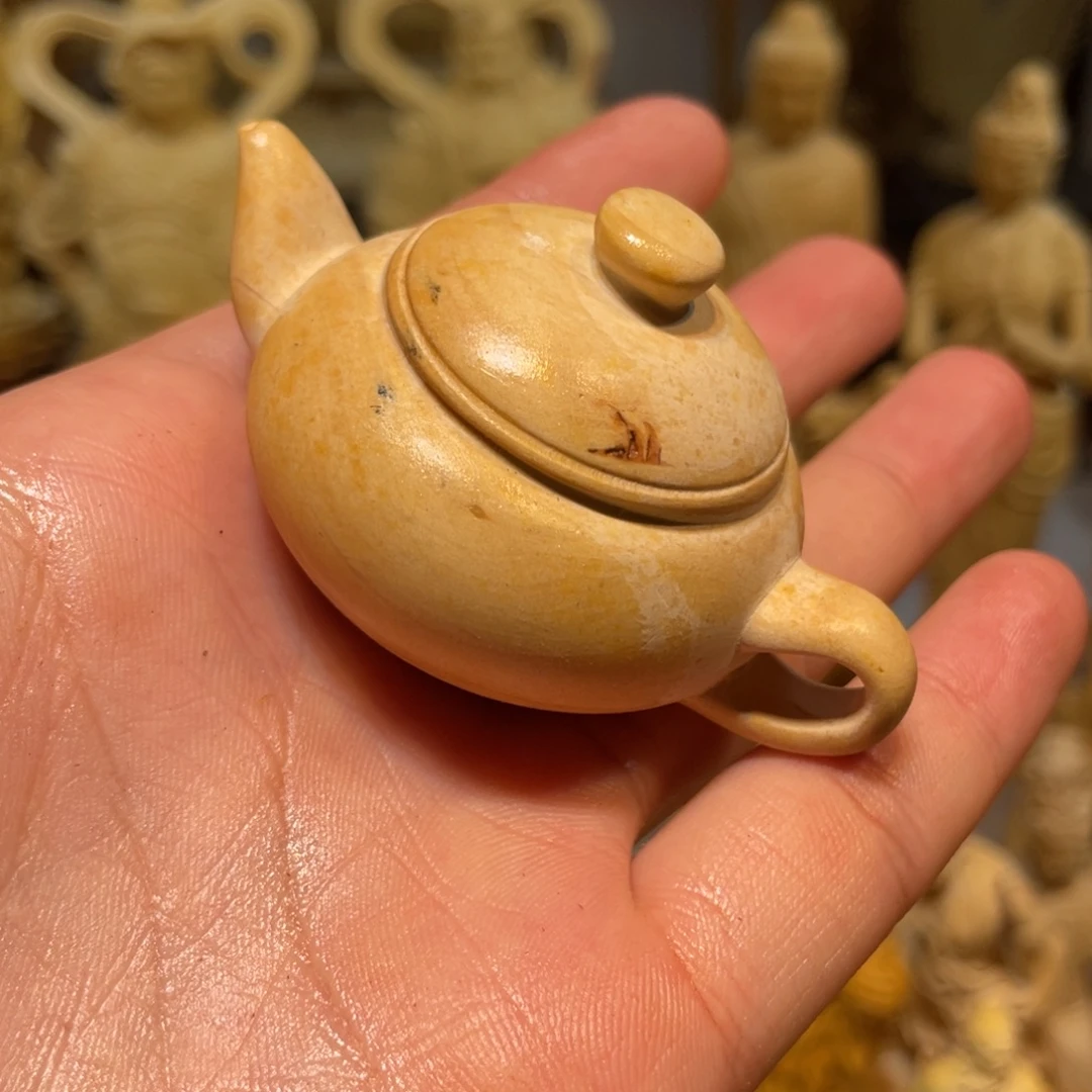 黄杨木小瑕把把壶