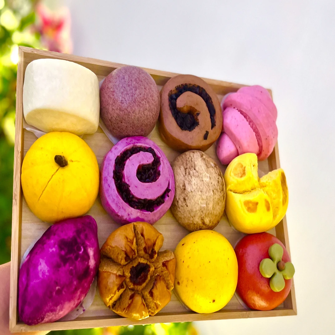 新中式手工馒头新鲜现做纯果蔬泥制作无任何添加剂色素12个装